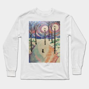 Stray cat in winter Long Sleeve T-Shirt
